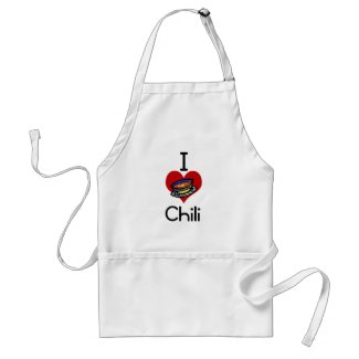 I love-heart chili apron