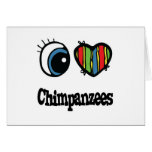 I Love (Heart) Chimpanzees Greeting Card