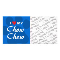 I Love (Heart) Chow Chow Pawprint Photo Cards