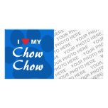 I Love (Heart) Chow Chow Pawprint photo cards