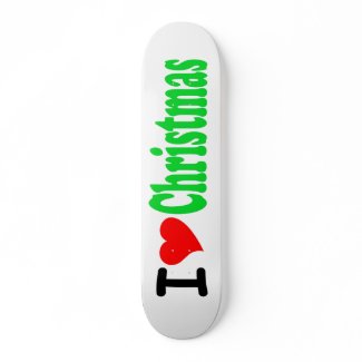 I Love (Heart) Christmas Skateboard skateboard