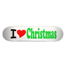 I Love (Heart) Christmas Skateboard