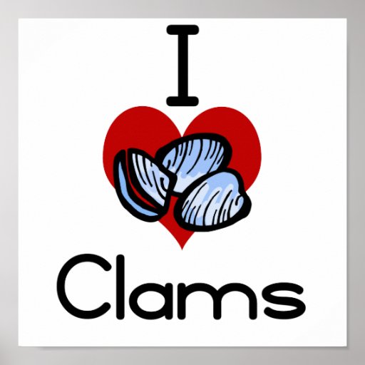I loveheart clams poster Zazzle