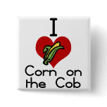 I love-heart corn on the cob pinback button