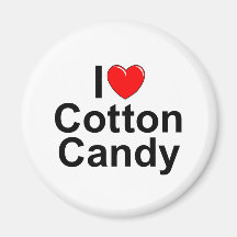 I Love (Heart) Cotton Candy Refrigerator Magnet