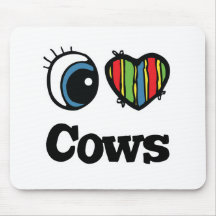 I Love (Heart) Cows Mouse Mats