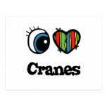 I Love (Heart) Cranes Postcards