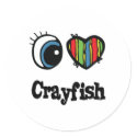 I Love (Heart) Crayfish stickers
