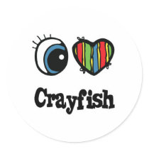 I Love (Heart) Crayfish stickers by eyeheartanimals I Love (Heart) Crayfish stickers