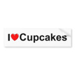 I Love (Heart) Cupcakes Bumper Sticker