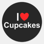 I Love (Heart) Cupcakes Round Sticker