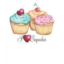 I Love (heart) Cupcakes T Shirts