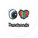 I Love (Heart) Daschunds stickers
