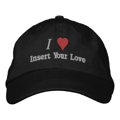 I Love (Heart) Embroidered Hat by embroideryshirts