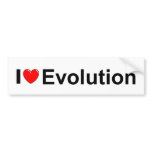 I Love (Heart) Evolution bumper stickers