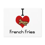 I love-heart french fries postcards
