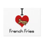 I love-heart french fries postcards