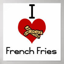 I love-heart french fries print