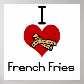 I love-heart french fries print