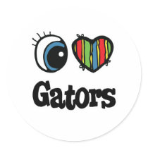 I Love (Heart) Gators stickers by eyeheartanimals I Love (Heart) Gators stickers