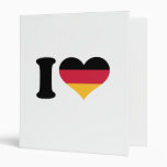 I love heart Germany flag Binders