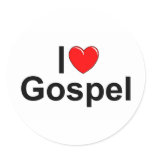 I Love (Heart) Gospel Stickers