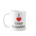 I Love (Heart) Great Grandma mugs