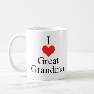 I Love (Heart) Great Grandma mug