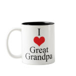I Love (Heart) Great Grandpa Mugs