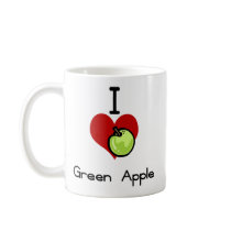 I love-heart green apple mugs by Edibility I love-heart green apple mugs