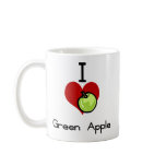 I love-heart green apple mugs