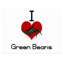 I love-heart green beans postcard