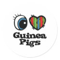 I Love (Heart) Guinea pigs stickers