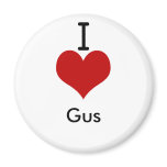 I Love (heart) Gus magnets