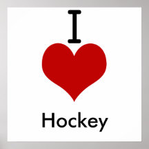 I Love (heart) Hockey Print