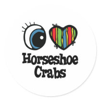 I Love (Heart) Horseshoe crabs stickers by eyeheartanimals I Love (Heart) Horseshoe crabs stickers