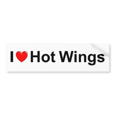 Love Heart With Wings. I Love (Heart) Hot Wings