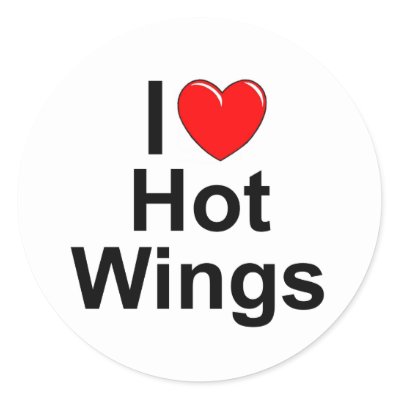 I Love Heart Hot Wings Round Stickers by ILoveGiftShop