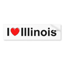 I Love (Heart) Illinois Bumper Sticker