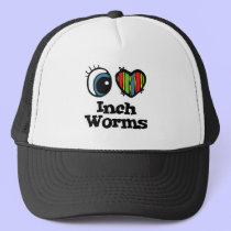 I Love (Heart) Inchworms hats