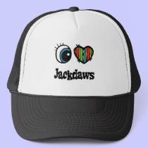 I Love (Heart) Jackdaws hats