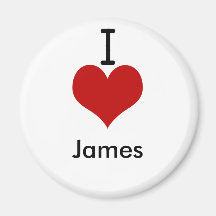 I Love (heart) James Magnet