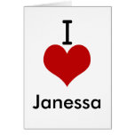 I Love (heart) Janessa cards