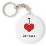 I Love (heart) Janessa keychains