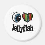 I Love (Heart) Jellyfish Refrigerator Magnets