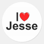 I Love (Heart) Jesse Round Sticker