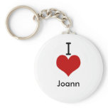 I Love (heart) Joann keychains