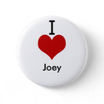 I Love (heart) Joey buttons