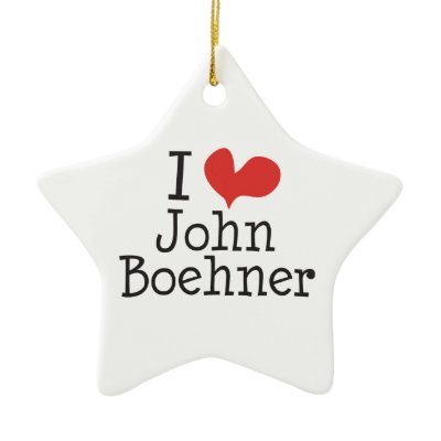I Love (heart) John Boehner Christmas Tree Ornament by Conservatized