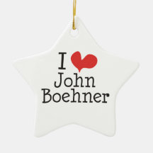 I Love (heart) John Boehner Christmas Tree Ornament